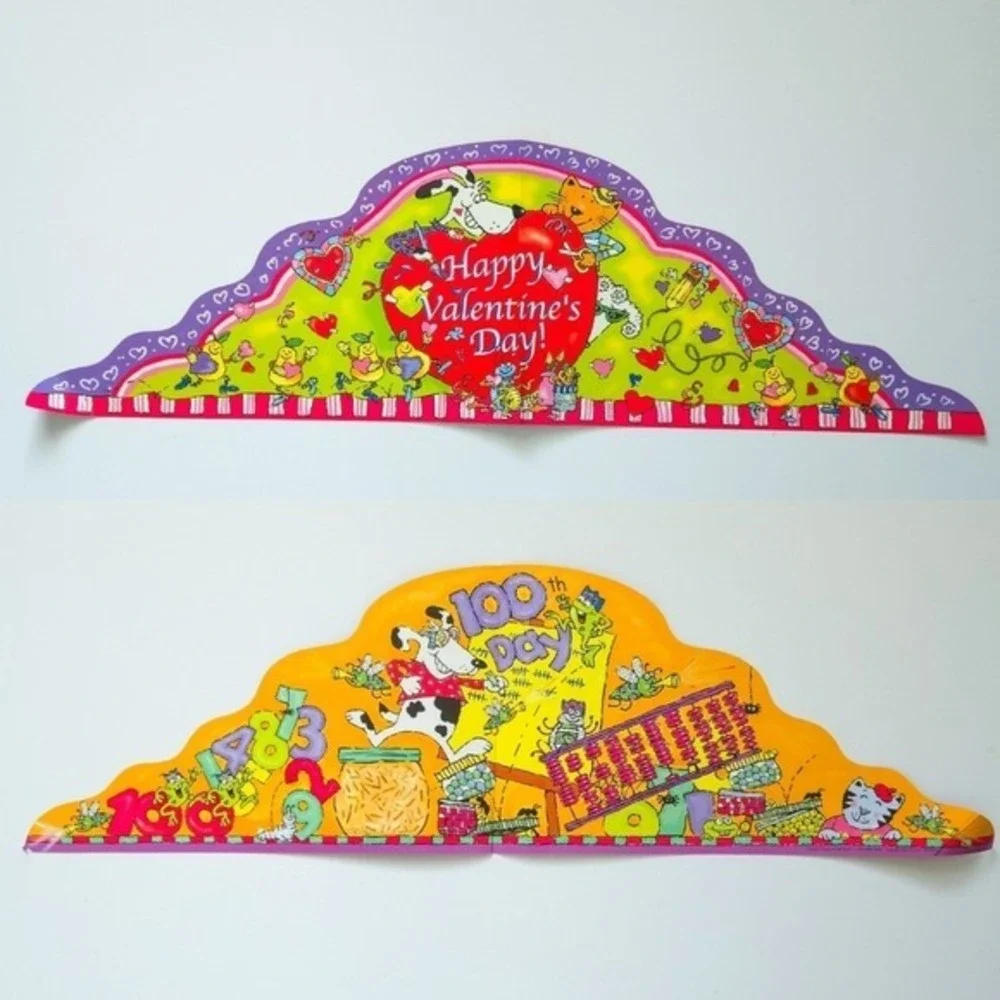 Valentine's Day Pink Hearts & Metallic Red Border‎ Teacher Bulletin Board Set